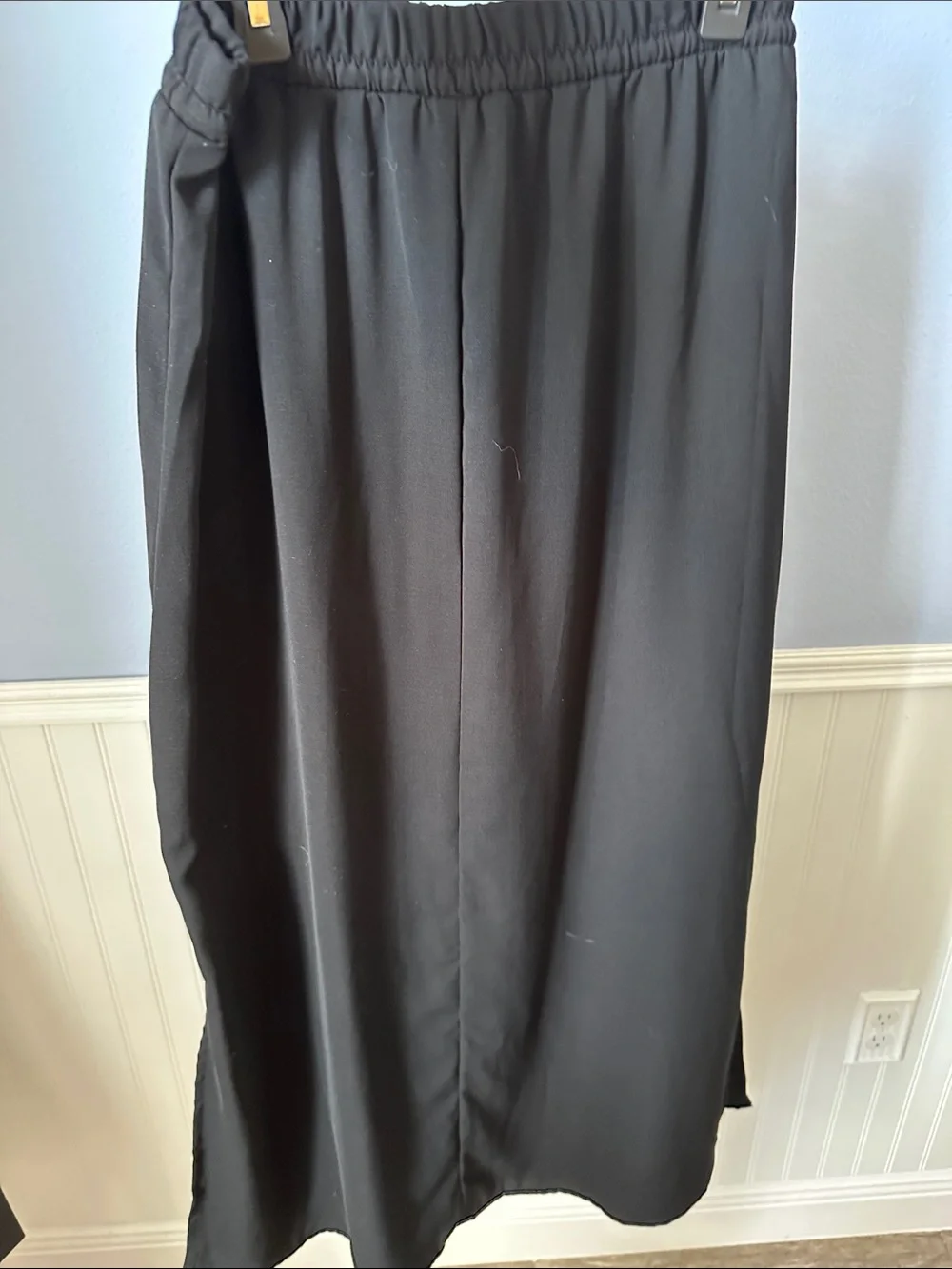 Women's Black Maxi Skirt with Drawstring Waist